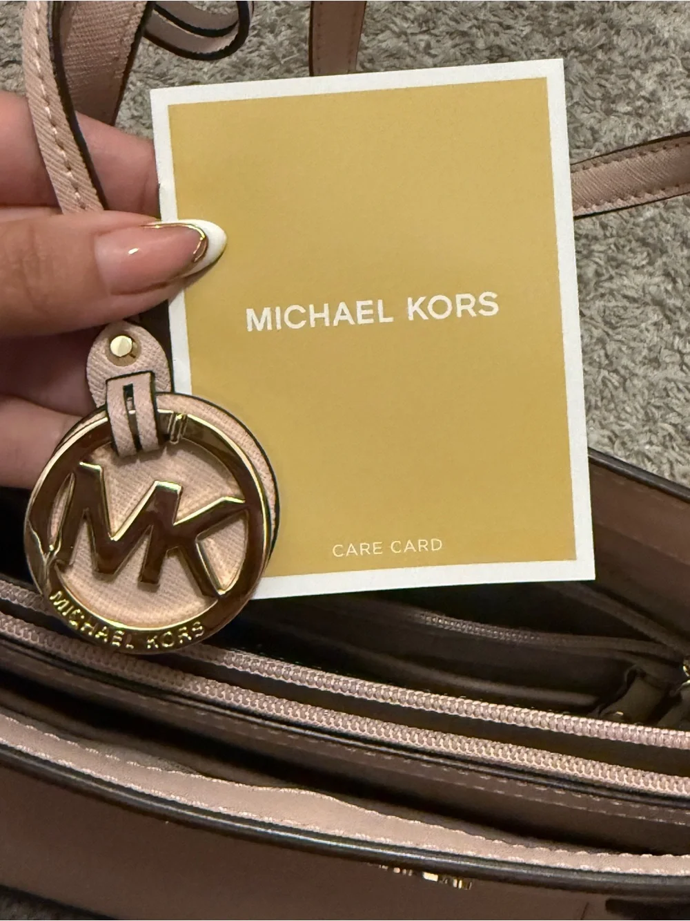 Michael Kors Blush Saffiano Leather Tote with Gold Hardware